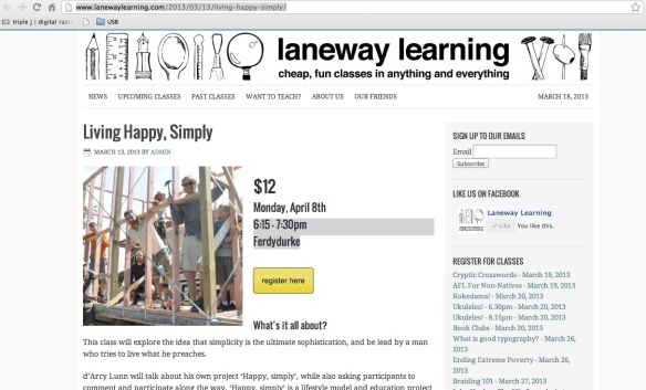 Laneways Learning Happy, simply. workshop
